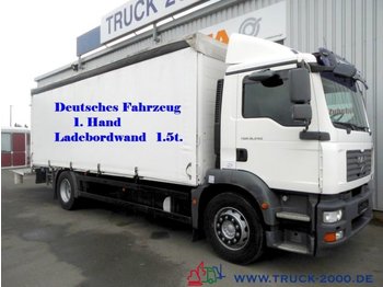 Camión lona MAN TGM 18.330 Schiebeplanen L.+R. LBW Deutscher LKW: foto 1
