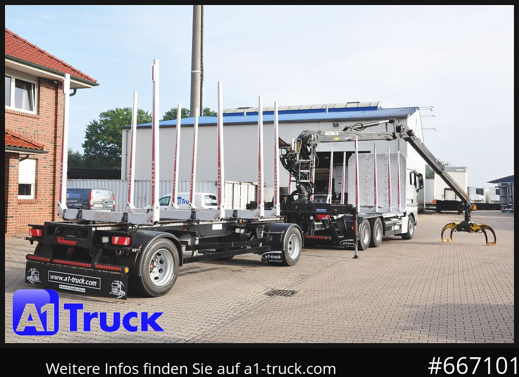 Camión MAN TGX 26.480, Holz Kesla 2109, 6x4,