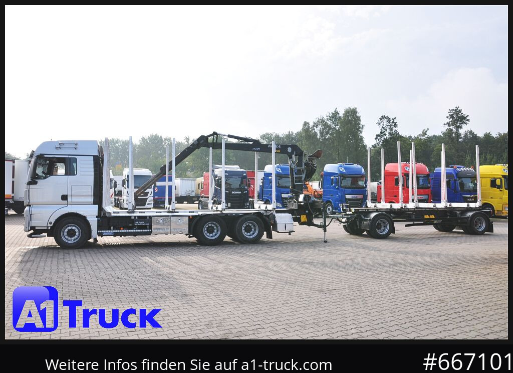 Camión MAN TGX 26.480, Holz Kesla 2109, 6x4,