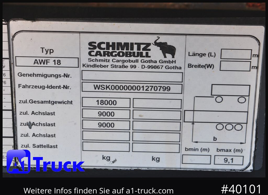 Camión SCHMITZ AWF 18, SAF Achse, Standard