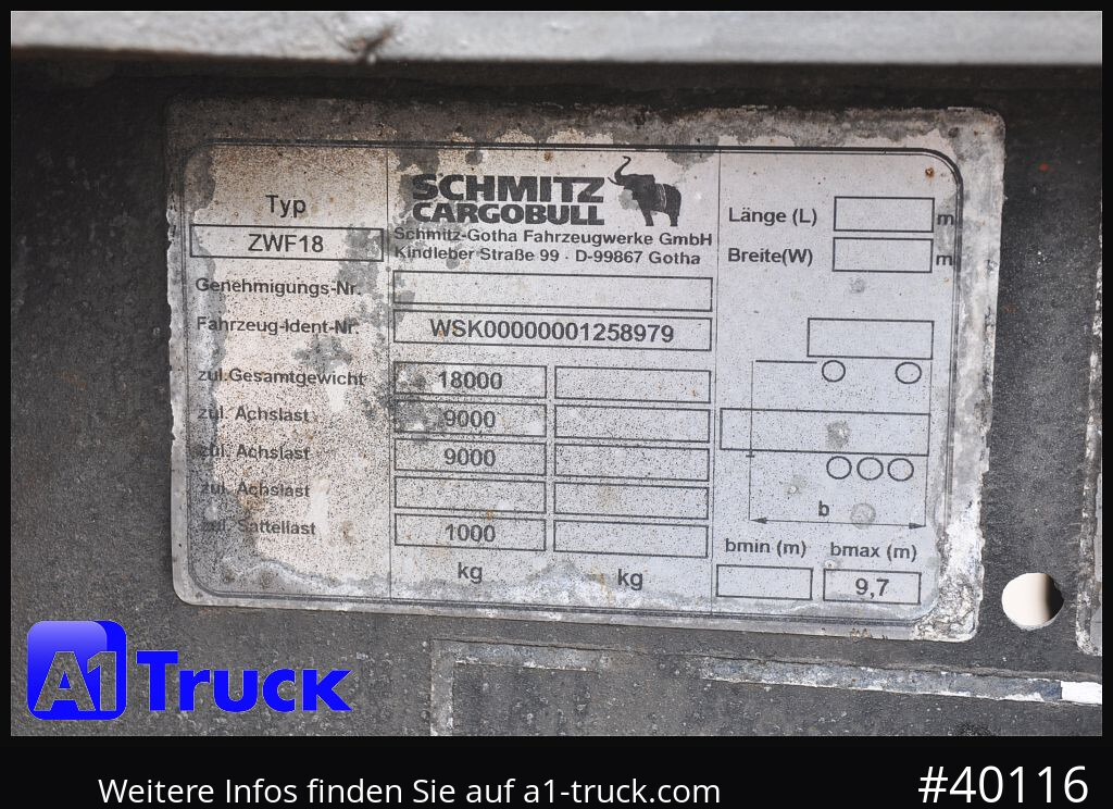 Camión SCHMITZ tandem, verzinkt, oben oder unten gekuppelt, verstellbar