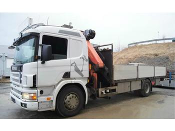 Camión caja abierta Scania 94 D crane truck Palfinger PK21000 hiab fassi: foto 1