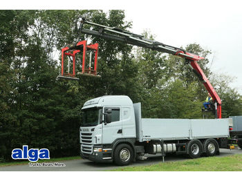 Camión caja abierta Scania G 440 6x2, Kran Fassi F240ASXP, Retarder, klima: foto 1