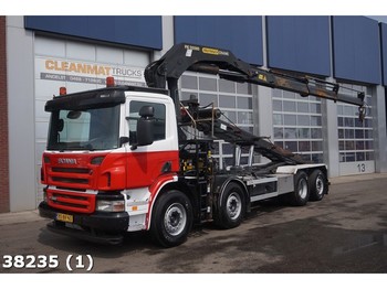 Camión portacontenedor de cadenas Scania P 380 8x2 Palfinger 32 ton/meter laadkraan: foto 1