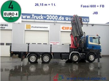 Camión caja abierta Scania R 420 Fassi 600  60T/M Jib Seilwind FB Euro 4: foto 1