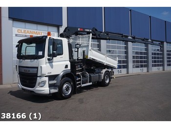 Volquete camión DAF FA CF 400 4x4H Euro 6 Hiab 18 ton/meter laadkraan