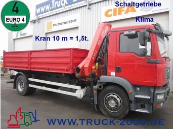 Volquete camión MAN TGM 18.240 3S.*Kran Fassi 170*10m=1,5t*17m=655kg