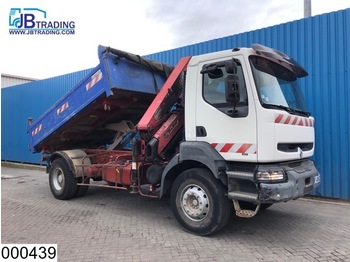 Volquete camión Renault Kerax 300 Manual, Steel suspension, HMF Crane