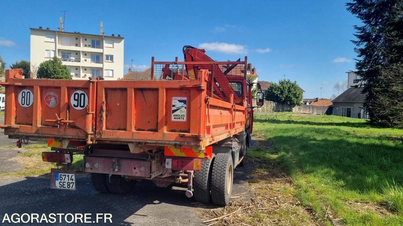 Camión camion grue RENAULT  S150 (1995) et benne + grue FASSI F65-21- Vente à Pro