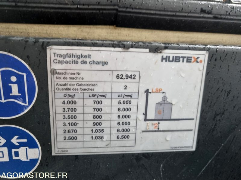 Carretilla elevadora eléctrica CHARIOT MULTIDIRECTIONNEL HUBTEX MQ-40 21-25 EL - 2011