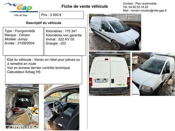 Furgoneta pequeña  FOURGONNETTE CITROEN JUMPY