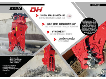 Cizalla de demolición para Excavadora nuevo DEMOQ DH16 Hydraulic Rotating Pulveriser Crusher 1750 KG: foto 4