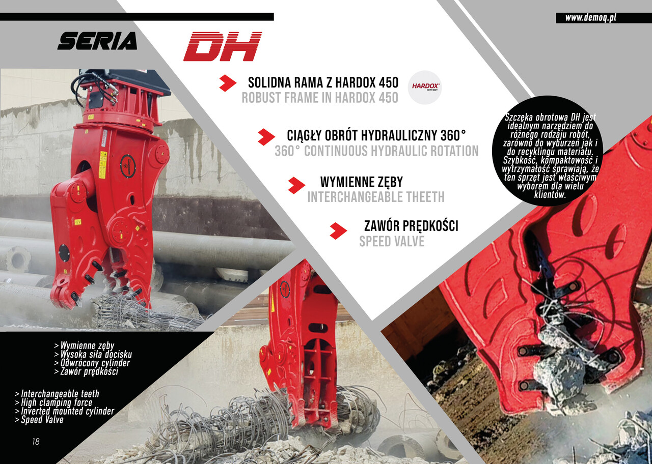 Cizalla de demolición para Excavadora nuevo DEMOQ DH21 Hydraulic Rotating Pulveriser Crusher 2230 KG: foto 10