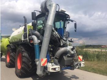 Tractor CLAAS Xerion 3800 Sattletrac, Ersteinsatz 2014, Güllegespann: SGT Aufbaufaß und Anhänger inkl. Bomech Vert: foto 1