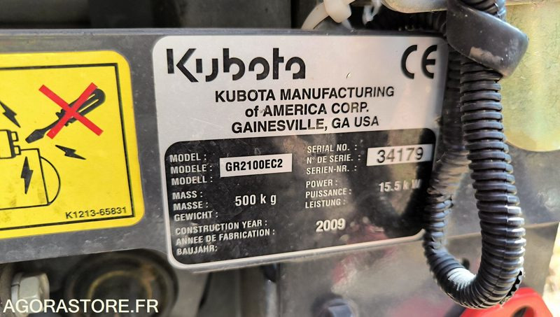 Cortacésped KUBOTA Modèle GR2100EC2 - 2010