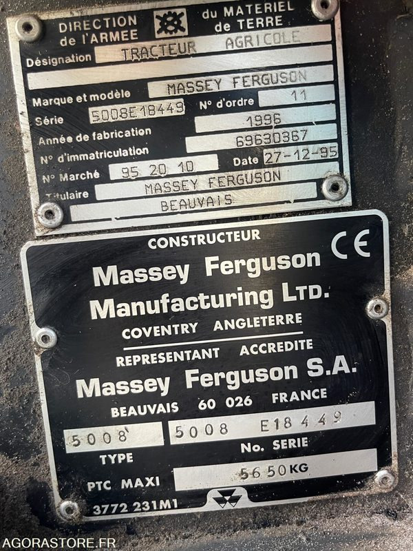 Tractor TRACTEUR AGRICOLE MASSEY FERGUSON - 1995 - 3223 HEURES