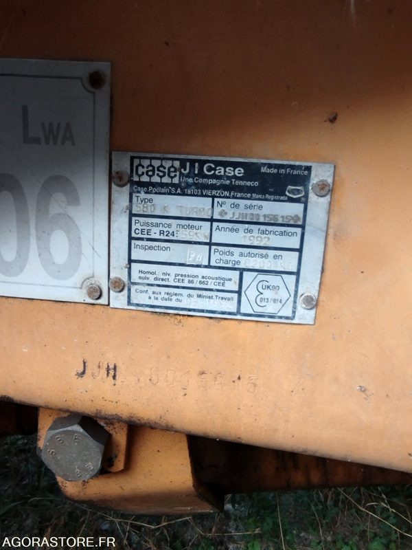 Tractor Tracteur CASE 580 K TURBO - 9758h - 1992