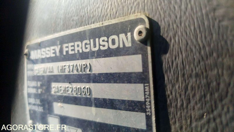 Tractor Tracteur Massey Ferguson 374V - 5277Heures