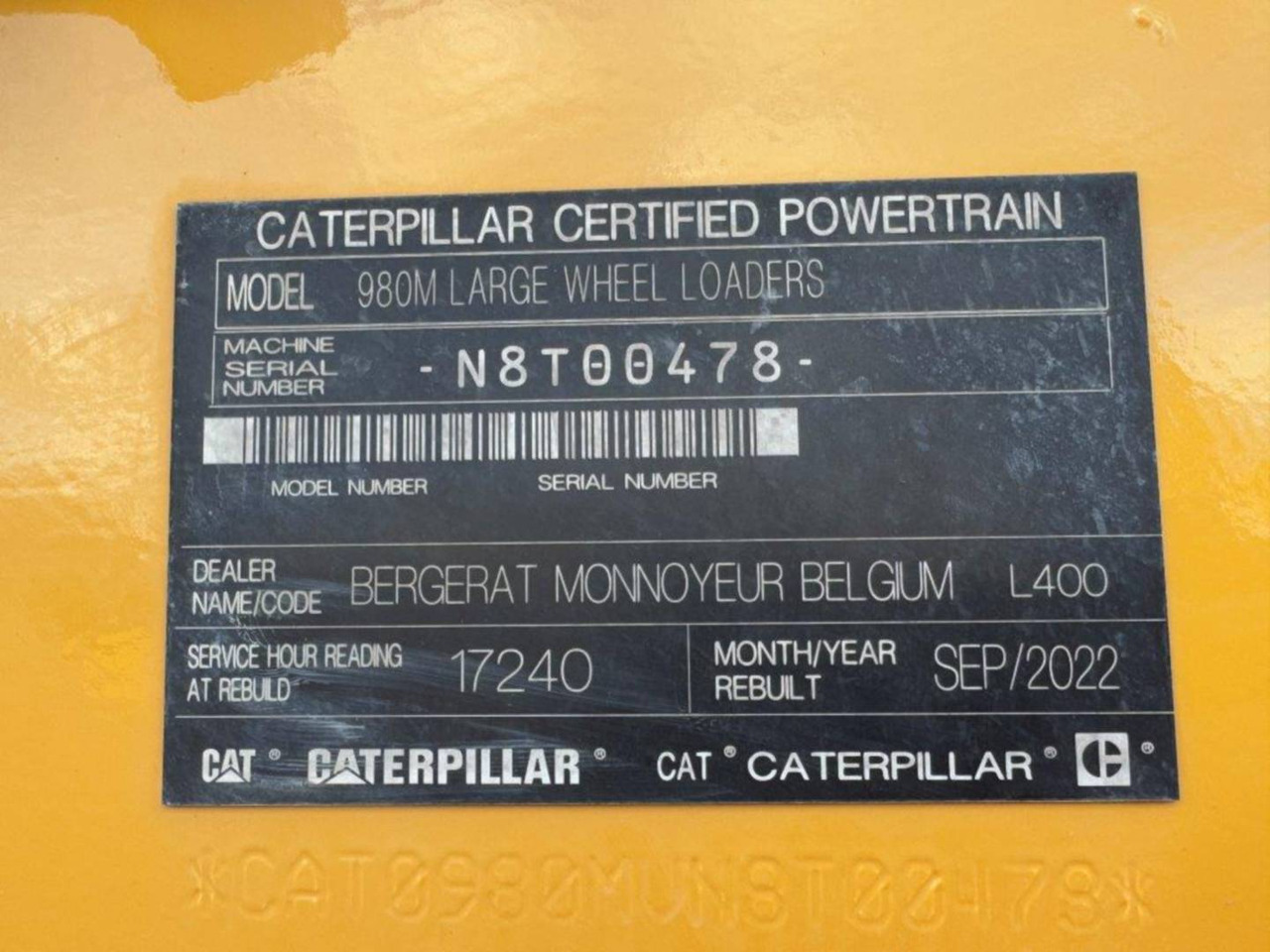Cargadora de ruedas CAT 980M