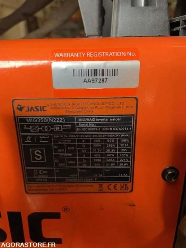 Equipo de construcción Poste a souder Jasic 350 multi process + consommables