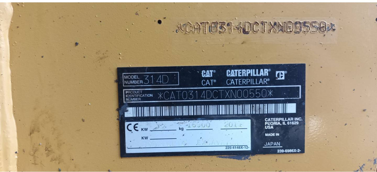 Excavadora de cadenas CAT 314D