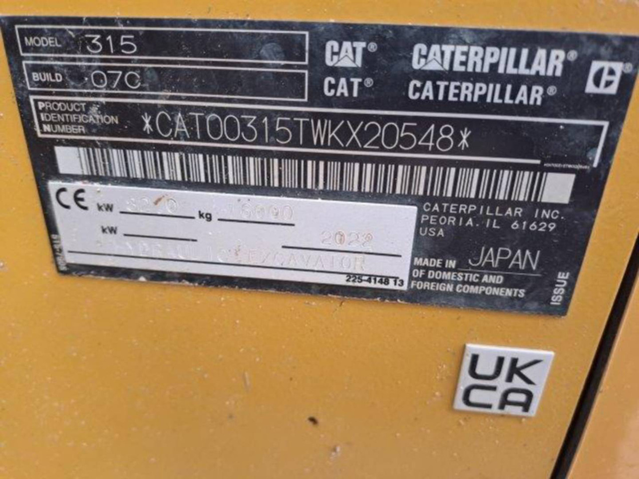 Excavadora de cadenas CAT 315