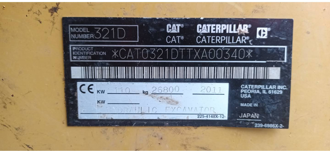 Excavadora de cadenas CAT 321D CR