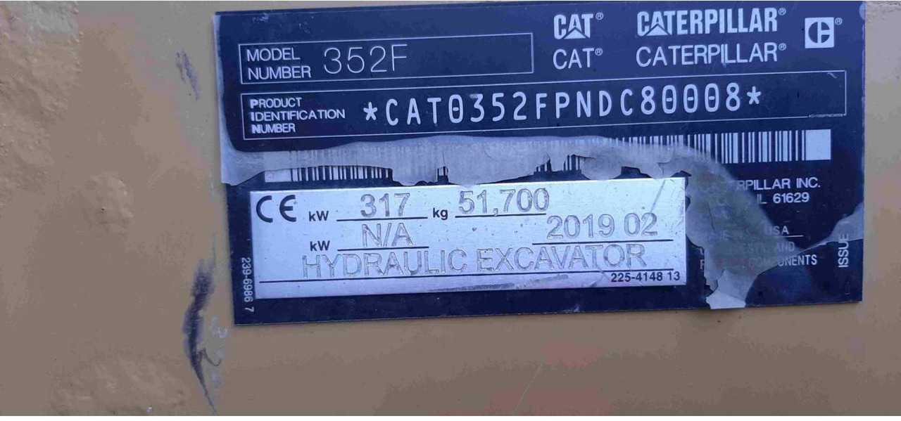 Excavadora de cadenas CAT 352F