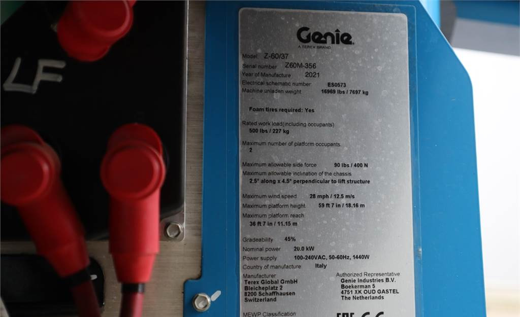 Plataforma articulada Genie Z60/37FE Hybrid Valid Inspection, *Guarantee! Hybr: foto 7