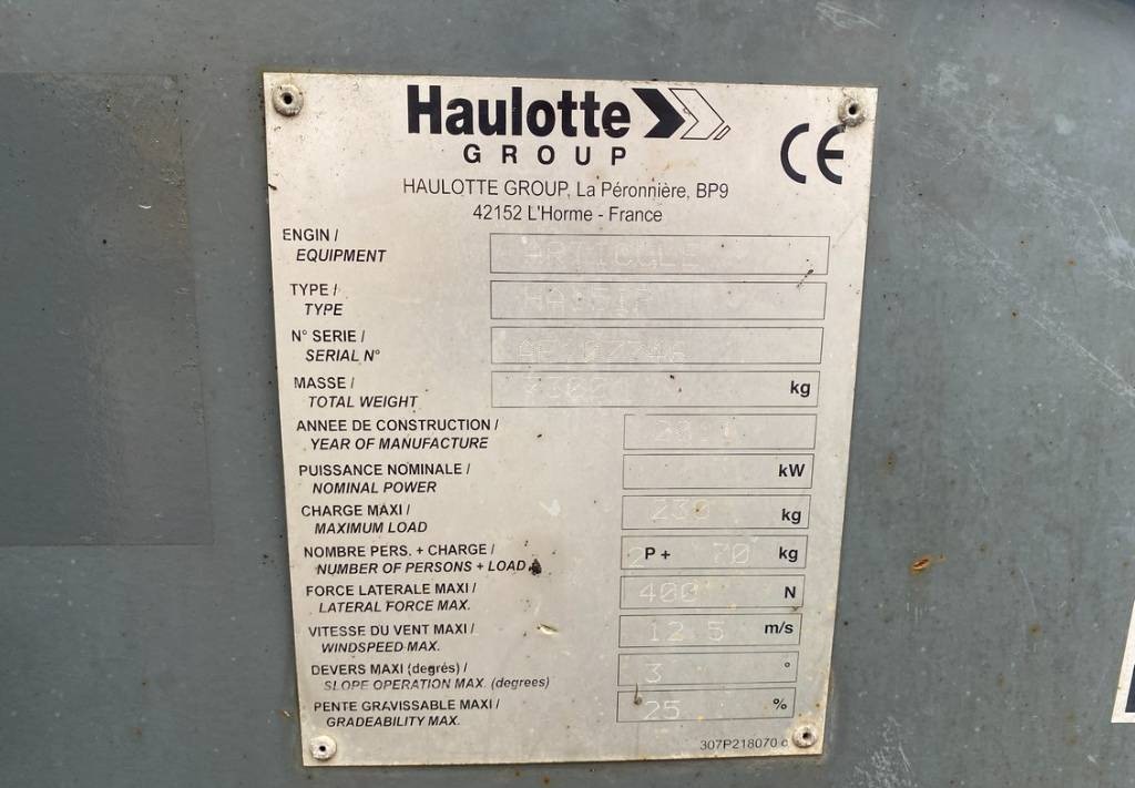 Arrendamiento de Haulotte HA15IP Articulated Electric Boom Work Lift 1500cm  Haulotte HA15IP Articulated Electric Boom Work Lift 1500cm: foto 10