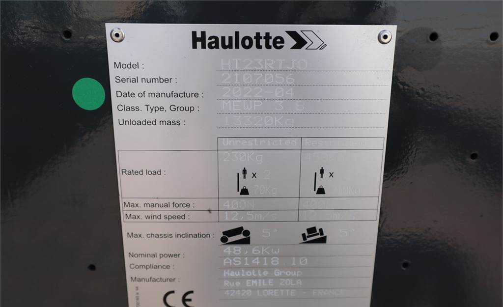 Plataforma telescopica Haulotte HT23RTJO Valid Inspection, *Guarantee! Diesel, 4x4: foto 6