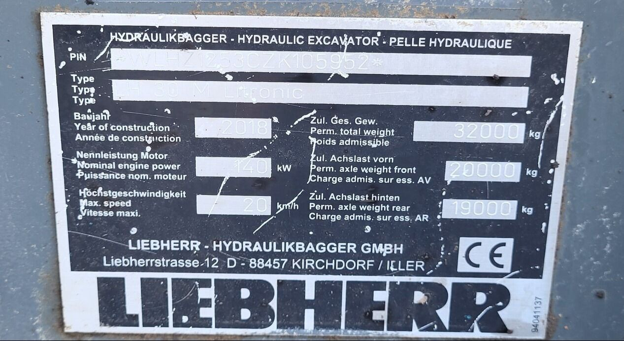 Manipulador de materiales LIEBHERR LH30M