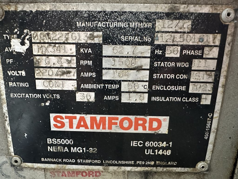 Generador industriale Stamford UCM224G13 Geneartordeel 62 kVA Alternator: foto 3