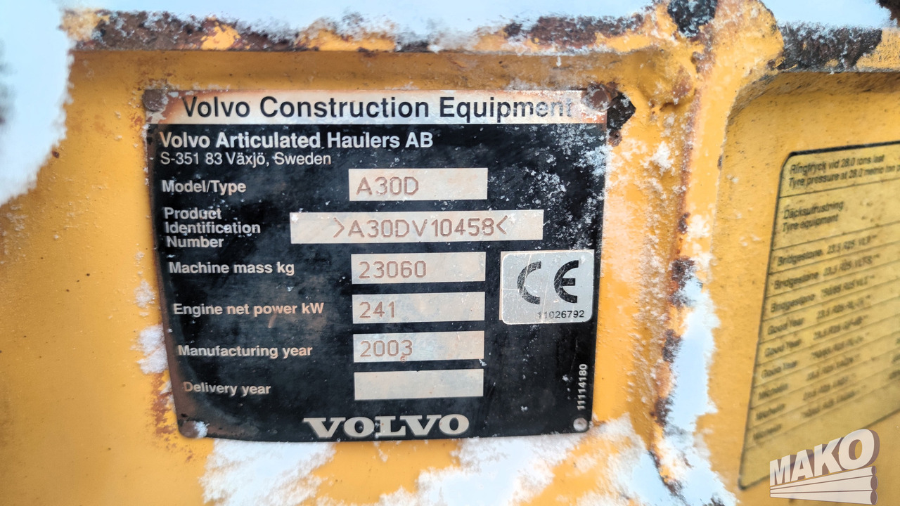 Dúmper articulado Volvo A30: foto 13