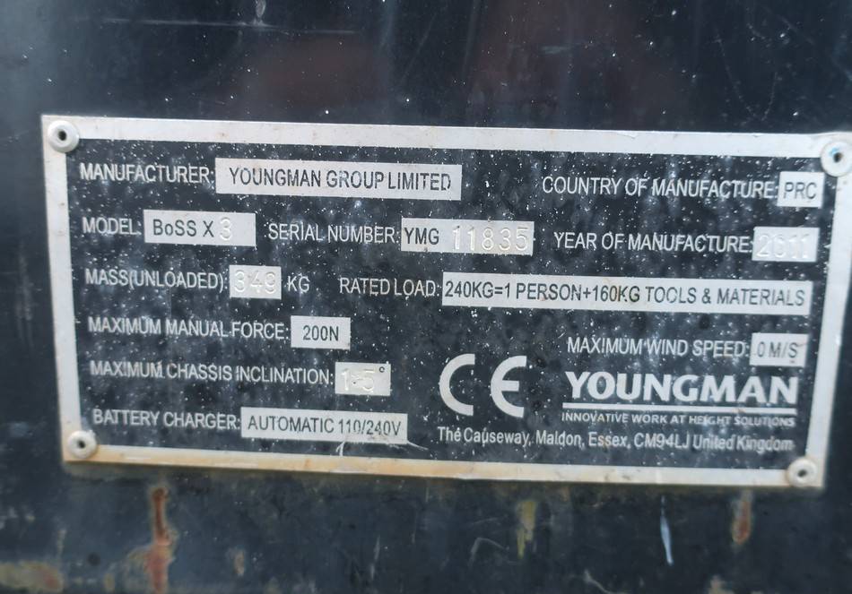Plataforma de tijeras Youngman Boss X3 Electric Push Scissor Work Lift 455cm: foto 10
