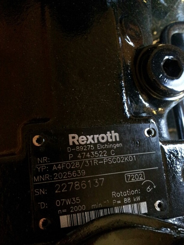 Bomba hidráulica para Maquinaria de construcción Rexroth A4FO28/31R-PSC02K01 -: foto 3