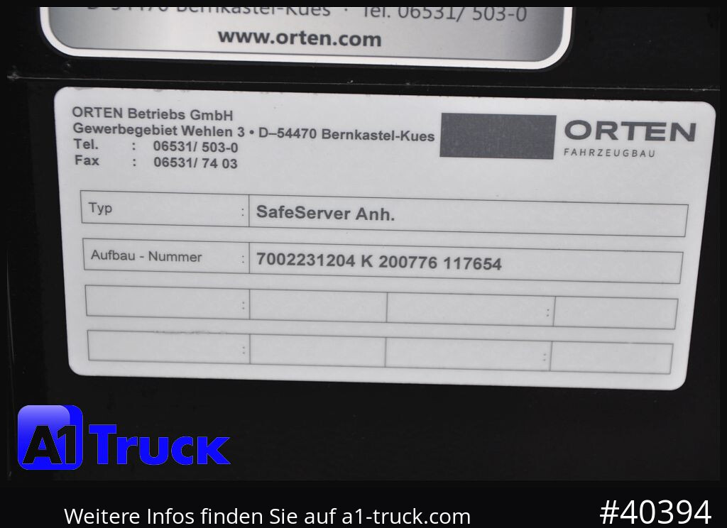 Remolque caja cerrada ORTEN AG 18T Getränke Jumbo Stapler, verzinkt,