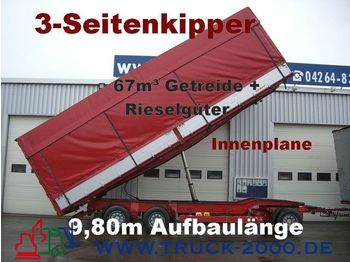 KEMPF 3-Seiten Getreidekipper 67m³   9.80m Aufbaulänge - Remolque con toldo