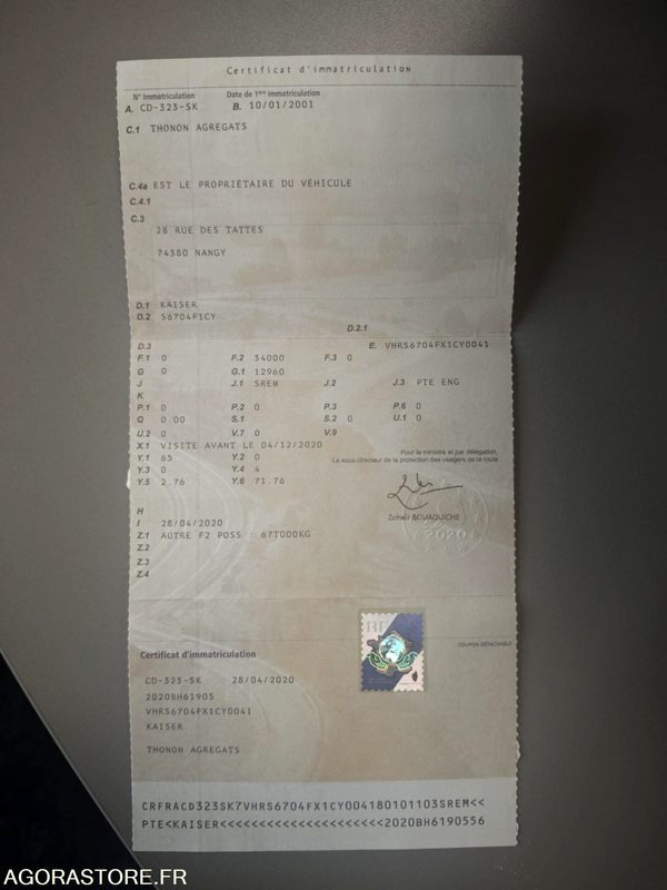 Remolque góndola rebajadas PORTE ENGINS KAISER 4 ESSIEUX 2001