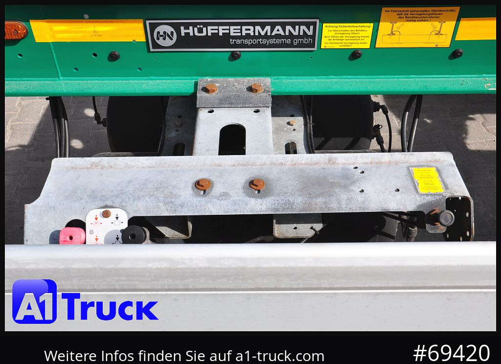 Remolque multilift/ Portacontenedores de cadenas HUEFFERMANN HSA 1870, Luft, Schlitten, SAF