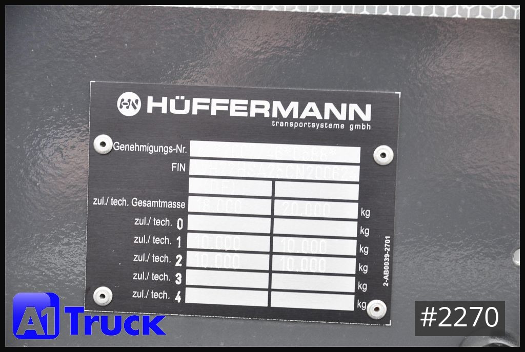 Remolque multilift/ Portacontenedores de cadenas HUEFFERMANN HSA 20.70 LS Silo NEU