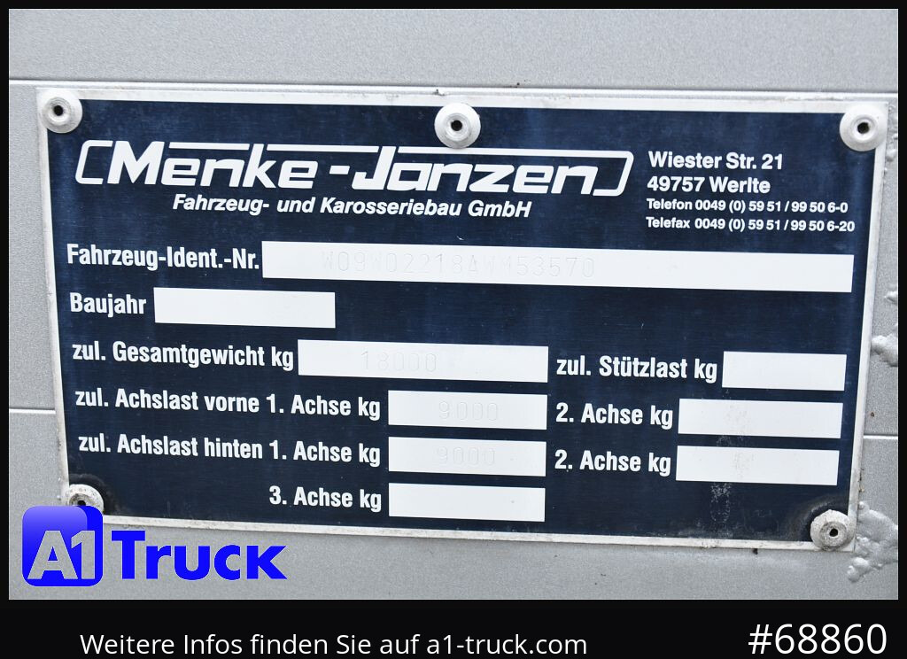 Remolque transporte de ganado MENKE Menke-Janzen 3 Stock, Hubdach, durchlader,