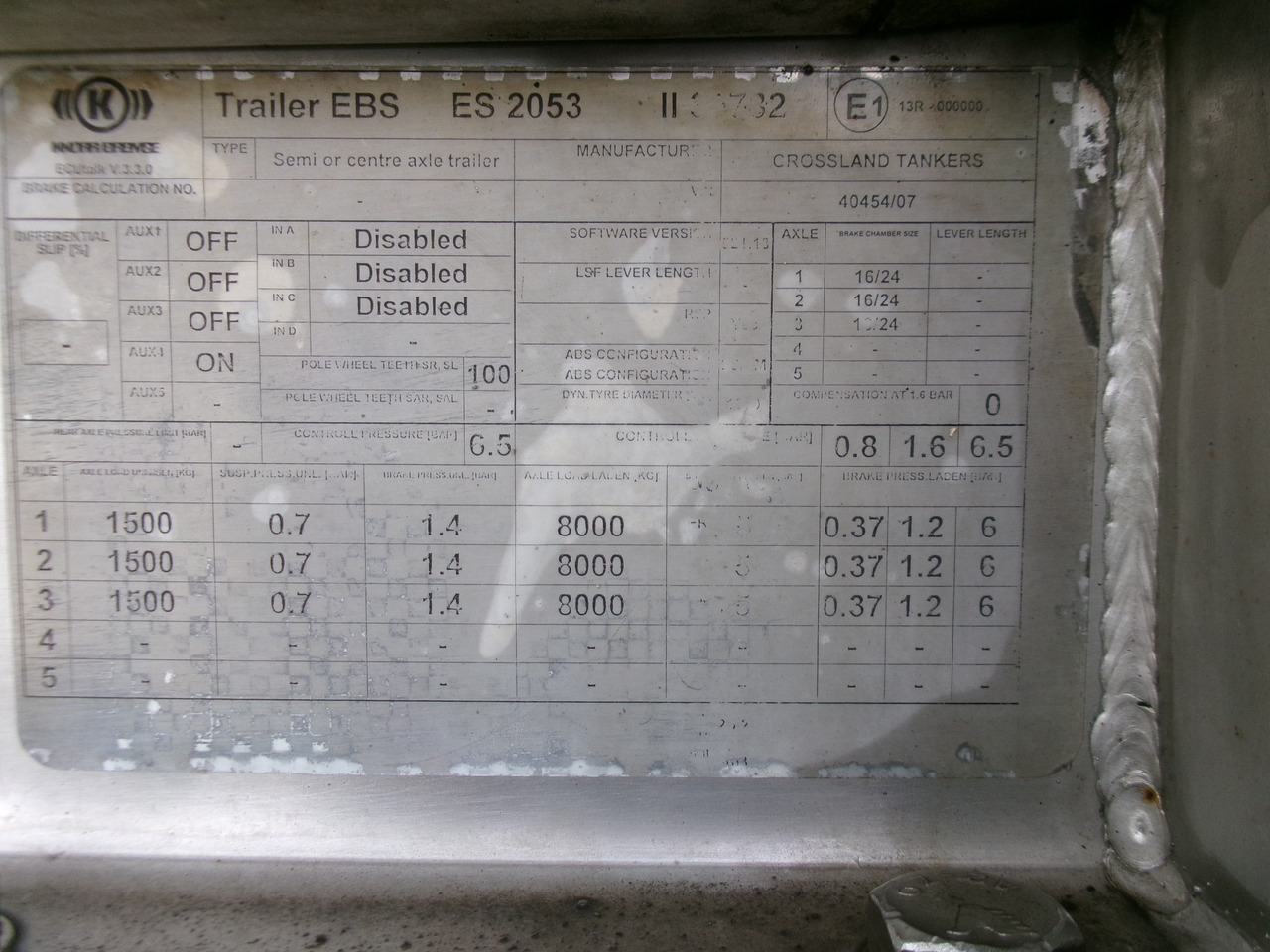 Semirremolque cisterna para transporte de betún Crossland Bitumen tank inox 33 m3 / 1 comp + compressor + ADR L4BN: foto 20