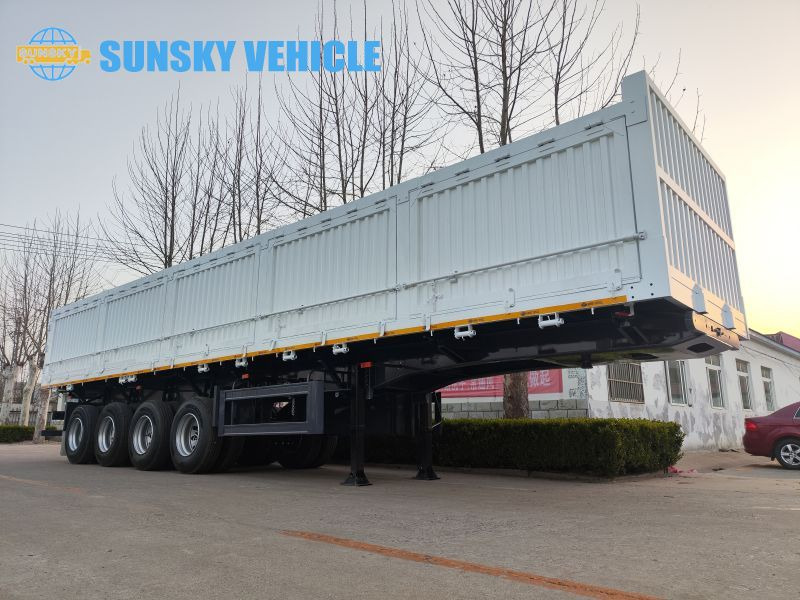 Semirremolque portacontenedore/ Intercambiable para transporte de contenedores nuevo SUNSKY 60Ton 4 axle sidewall tipper trailer: foto 4