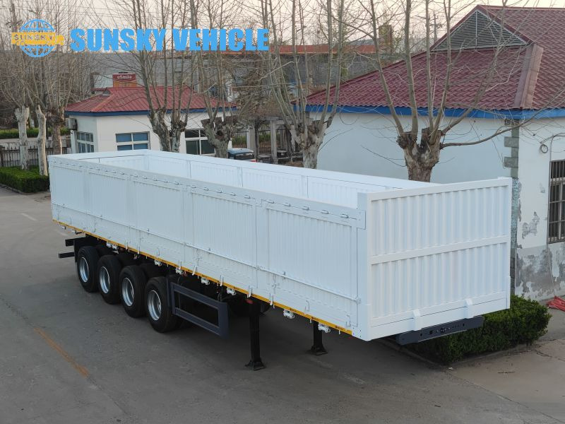 Semirremolque portacontenedore/ Intercambiable para transporte de contenedores nuevo SUNSKY 60Ton 4 axle sidewall tipper trailer: foto 3