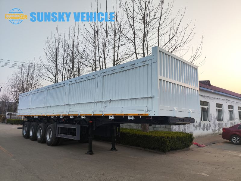 Semirremolque portacontenedore/ Intercambiable para transporte de contenedores nuevo SUNSKY 60Ton 4 axle sidewall tipper trailer: foto 5