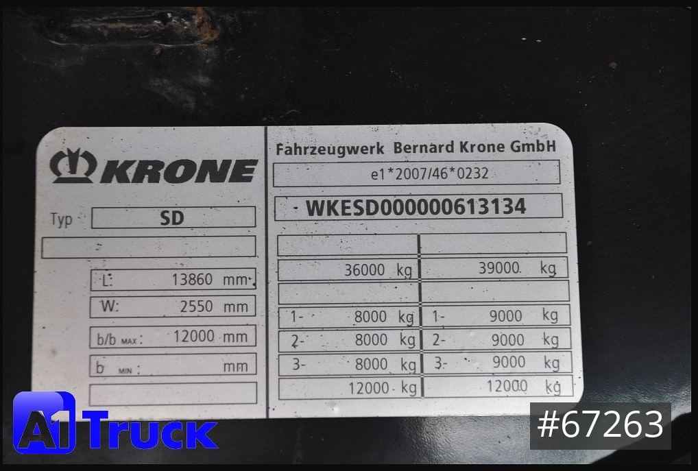Semirremolque caja cerrada KRONE SDK 27, Koffer, 1 Vorbesitzer, TÜV 08/2024