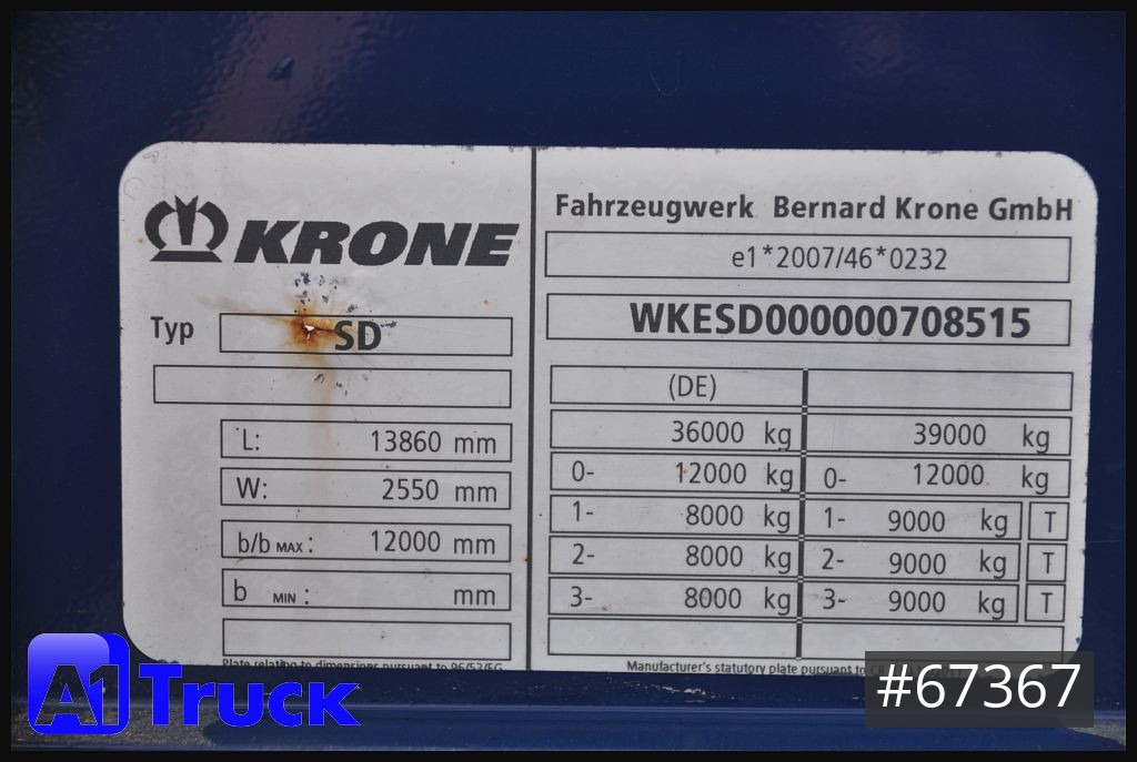 Semirremolque caja cerrada KRONE SDK 27, Koffer, Doppelstock, 112.762km