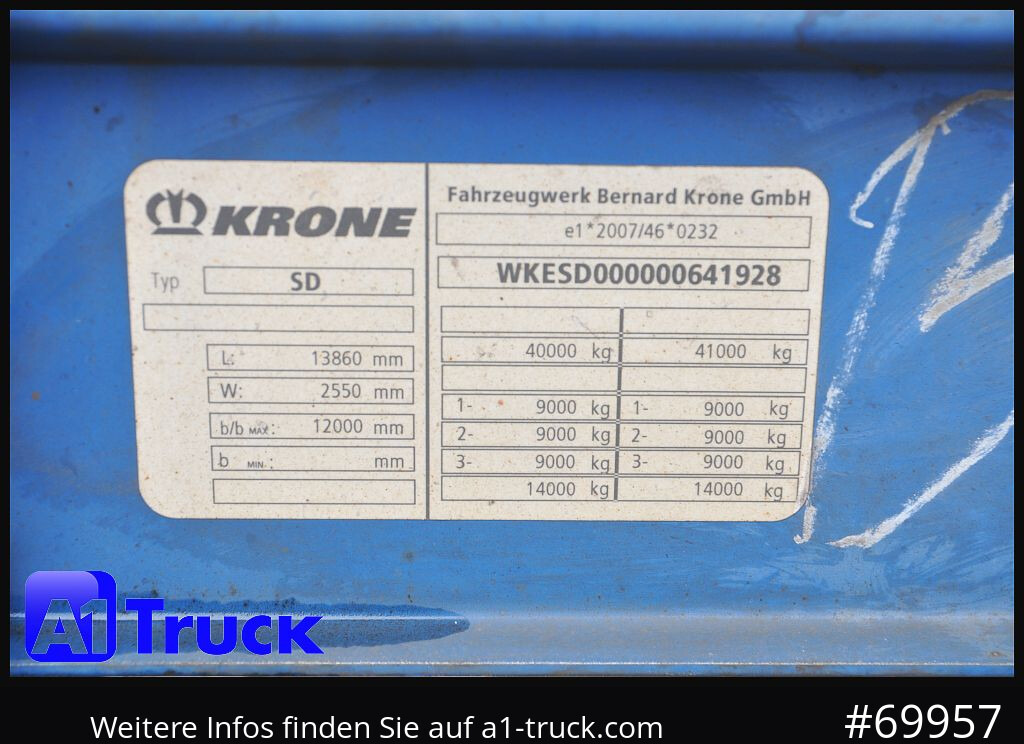 Semirremolque lona KRONE SD Tautliner, Code XL, BPW, Coil, TÜV 04-2026