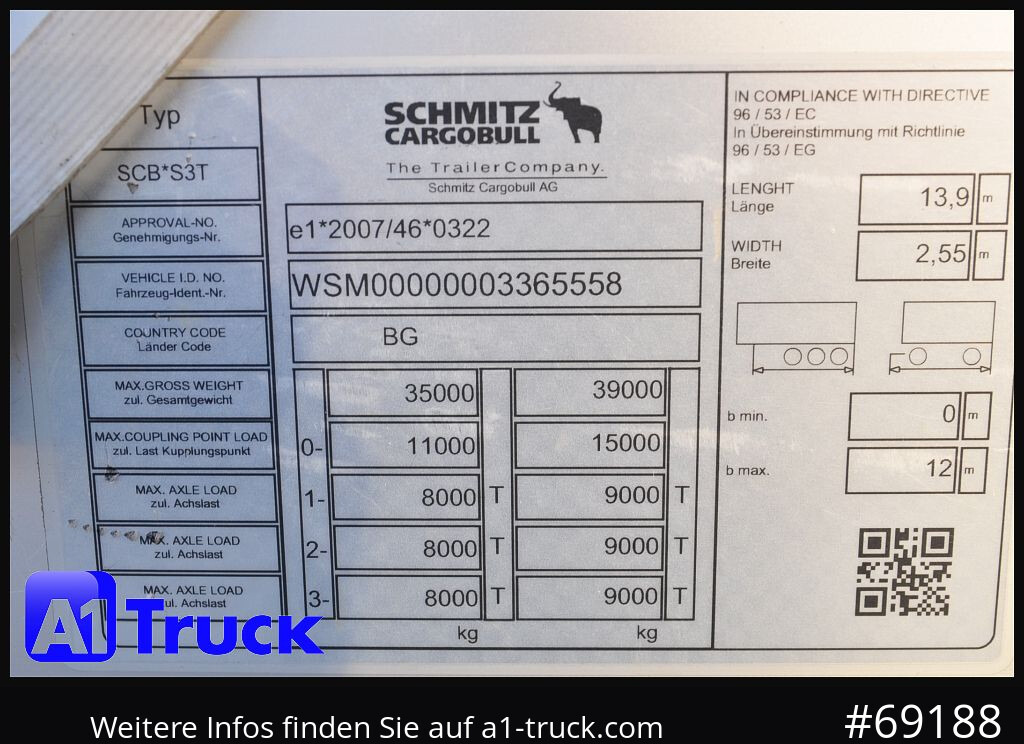 Semirremolque lona SCHMITZ S01, Tautliner, neue Plane, 1 Vorbesitzer,